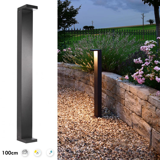 LERNA 1000 Lampione LED 6W CCT 3000K 4000K IP65 da esterno palo luminoso luce giardino viale sentiero 230V 100cm
