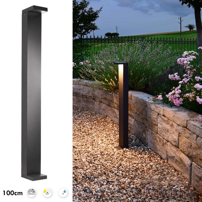 LERNA 1000 Lampione LED 6W CCT 3000K 4000K IP65 da esterno palo luminoso luce giardino viale sentiero 230V 100cm