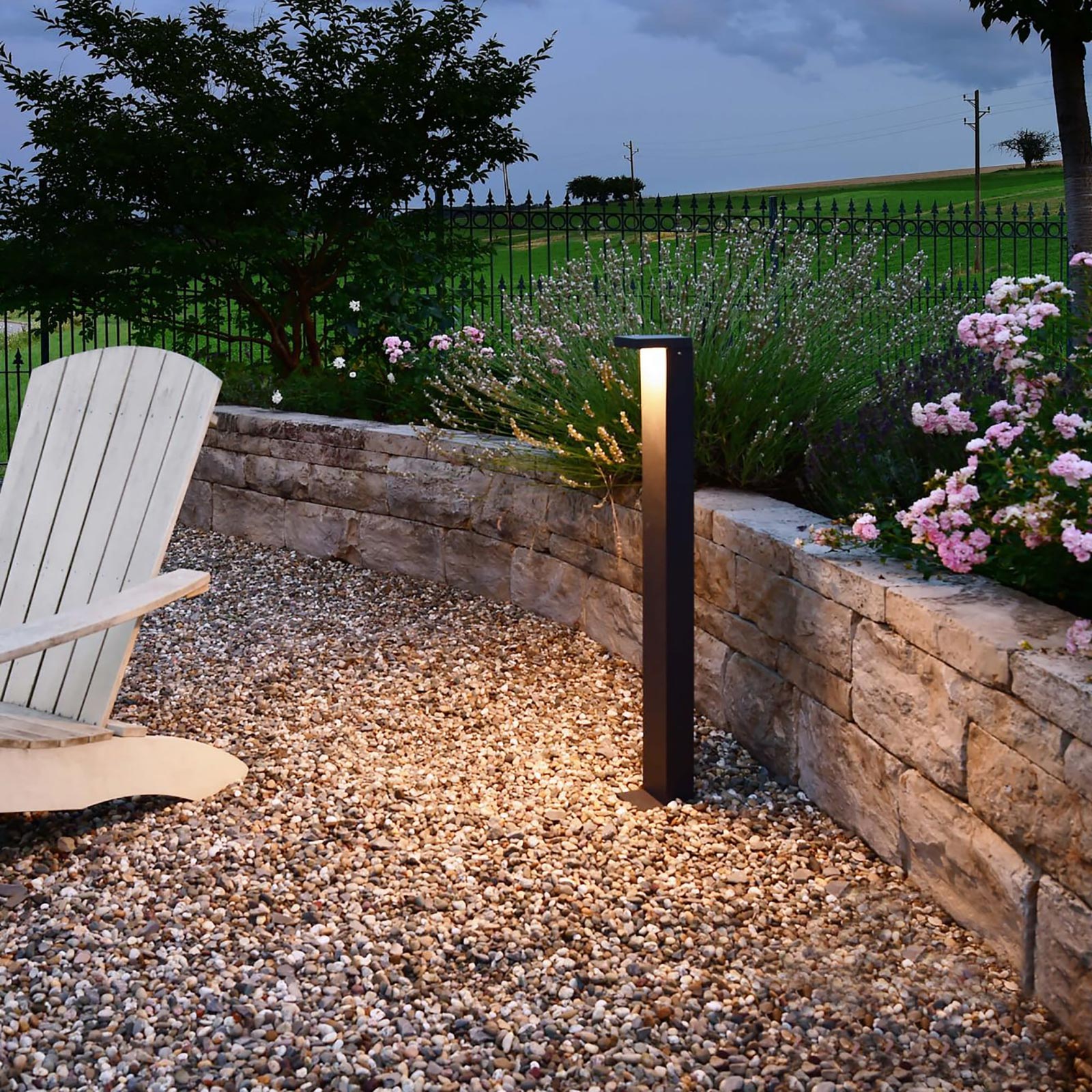 LERNA 1000 Lampione LED 6W CCT 3000K 4000K IP65 da esterno palo luminoso luce giardino viale sentiero 230V 100cm