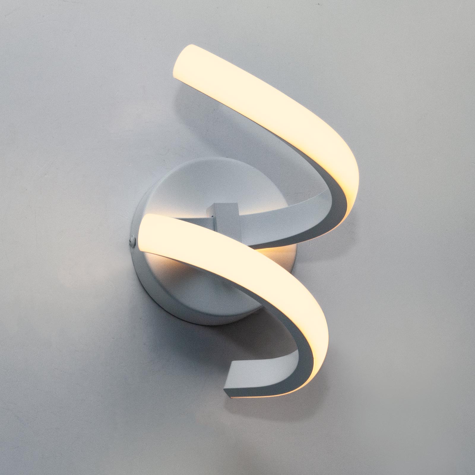 Applique LED lampada stilizzata 3 STEP parete curva spirale 9W resa 72W luce camera letto soggiorno salotto 230V