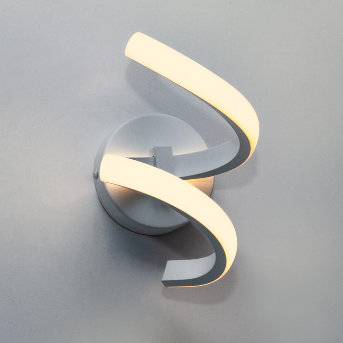 Applique LED lampada stilizzata 3 STEP parete curva spirale 9W resa 72W luce camera letto soggiorno salotto 230V