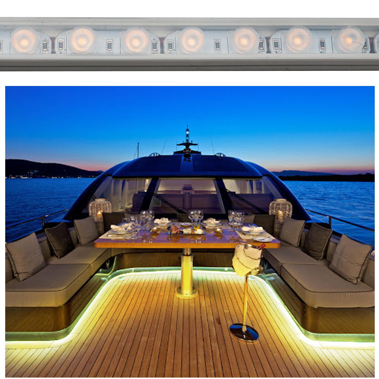 Wall Washer flessibile barra luminosa 24V IP67 striscia LED 24W / MT luce angolo 30 gradi esterni giardino facciata edifici barche 1 METRO 6000K