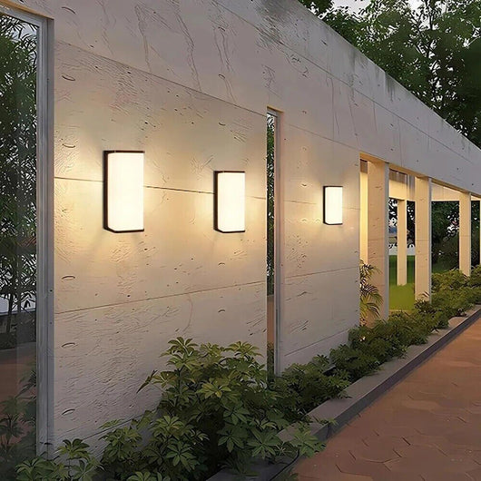 Applique moderno IP65 lampada impermeabile parete LED 10W resa 95W basso consumo luce diffusa giardino ingresso 230V NERO 6500K