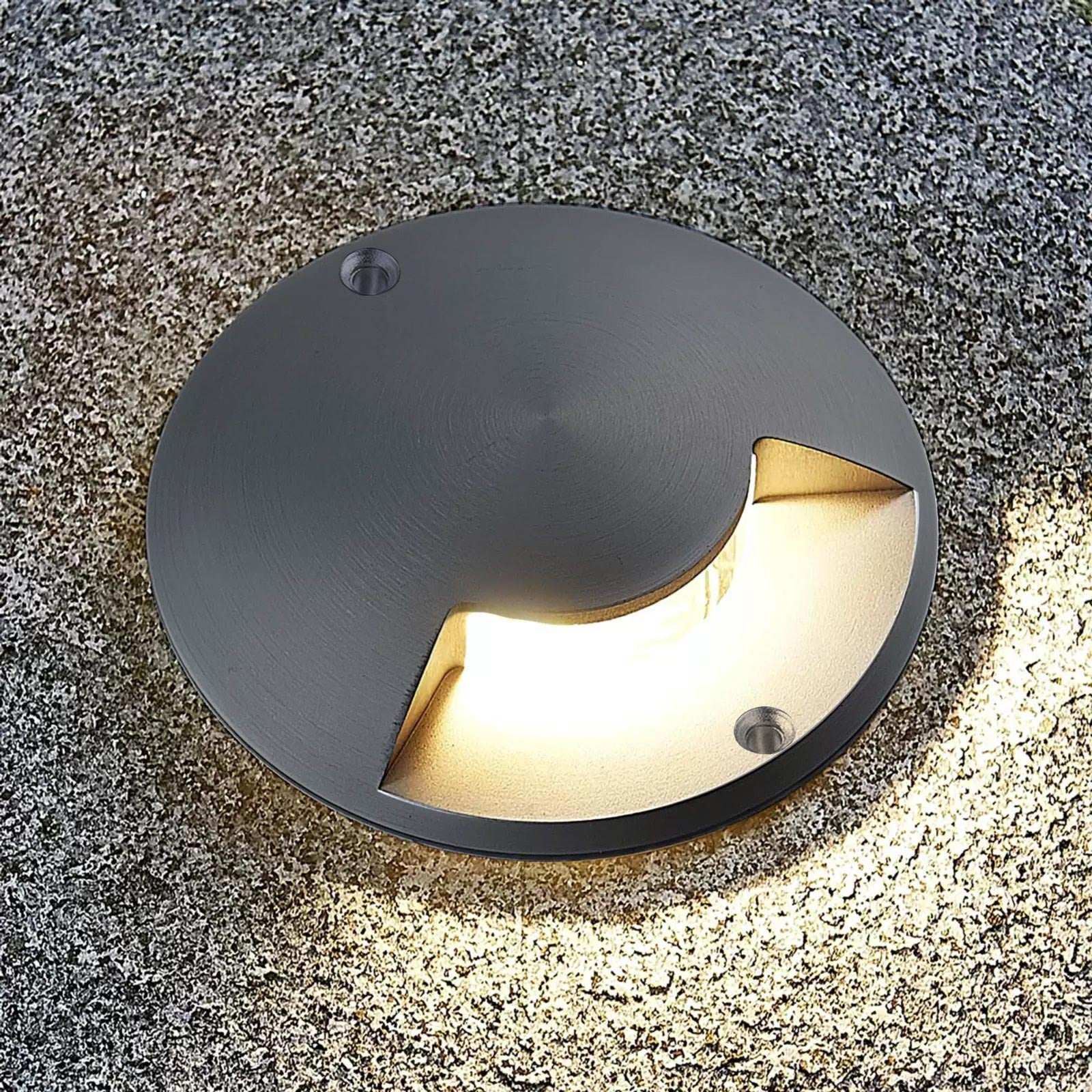 Faretto calpestabile tondo luce radente IP65 1 finestra LED 2W segnapassi singola emissione pavimento giardino viale 12V 4000K