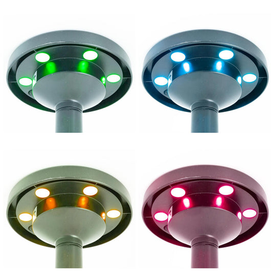 Faretto LED RGB solare ricaricabile picchetto segnapassi crepuscolare IP65 effetti luce colorata esterni decorazione giardino