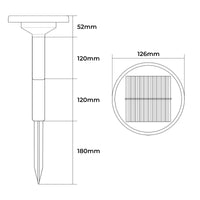 Faretto picchetto solare LED CCT da 3000K a 6500K 3 step ricaricabile crepuscolare IP65 luce esterni decorazione giardino prato