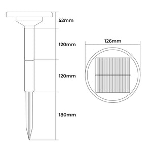 Faretto picchetto solare LED CCT da 3000K a 6500K 3 step ricaricabile crepuscolare IP65 luce esterni decorazione giardino prato
