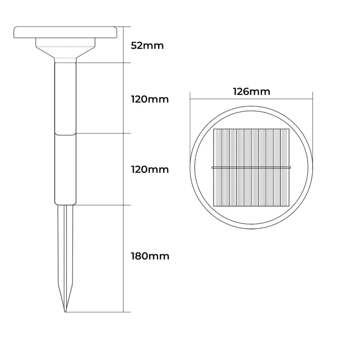 Faretto picchetto solare LED CCT da 3000K a 6500K 3 step ricaricabile crepuscolare IP65 luce esterni decorazione giardino prato