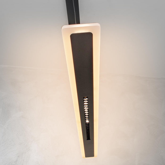 Lampadario moderno ufficio lampada pendente LED 70W CCT doppio LED con telecomando luce dimmerabile sospensione studio 230V NERO