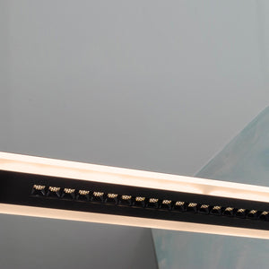 Lampadario moderno ufficio lampada pendente LED 70W CCT doppio LED con telecomando luce dimmerabile sospensione studio 230V NERO