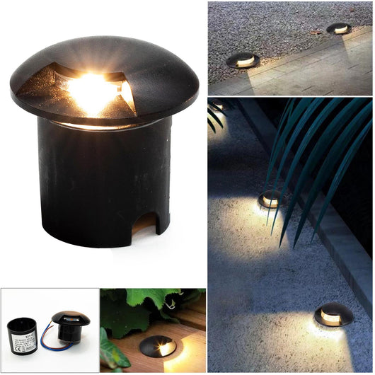 Mini faretto calpestabile nero incasso luce radente IP67 LED 1W singola finestra basso consumo segnapassi giardino viale 230V 4000K