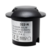 Mini faretto calpestabile nero incasso radente 2 luci IP67 LED 1W doppia finestra basso consumo segnapassi giardino viale 230V 3000K