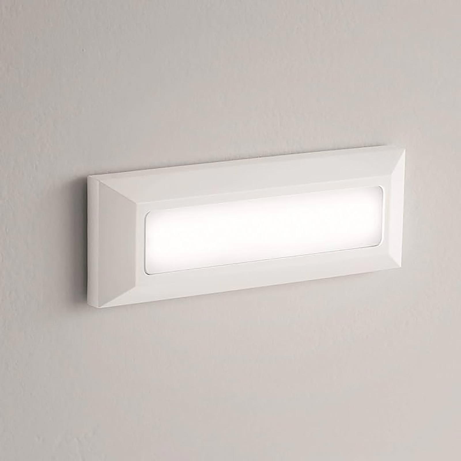 Faretto segnapassi esterno LED 6W CCT lampada bianca rettangolare parete muro IP65 switch 3 temperature luce garage scale 230V