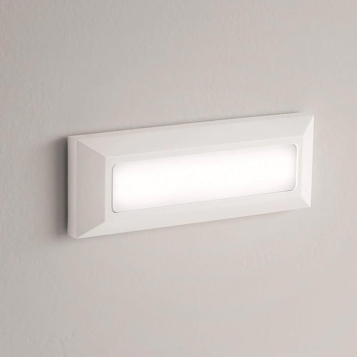 Faretto segnapassi esterno LED 6W CCT lampada bianca rettangolare parete muro IP65 switch 3 temperature luce garage scale 230V