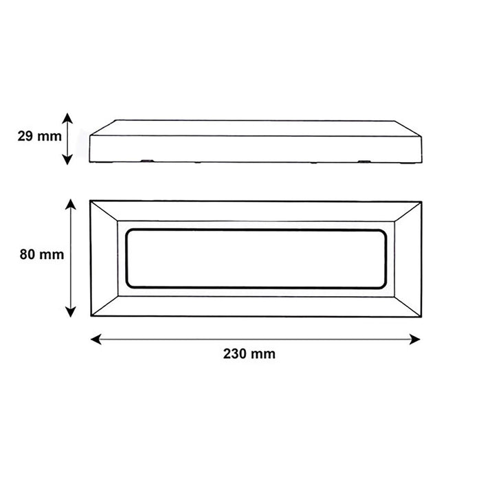 Faretto segnapassi esterno LED 6W CCT lampada rettangolare parete muro IP65 switch 3 temperature luce garage scale 230V colore NERO