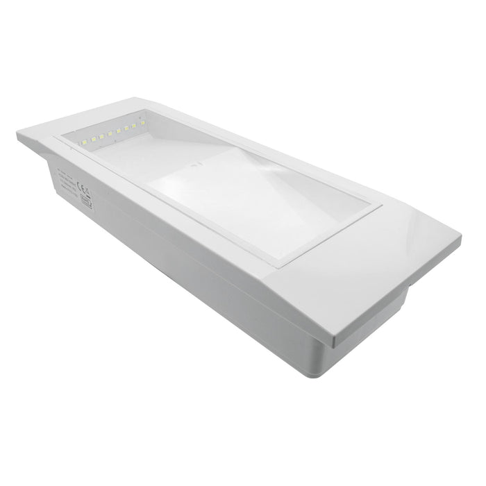 Lampada emergenza parete LED 5W luce sicurezza incasso moderna ricaricabile pittogrammi exit uscita ufficio negozio 230V