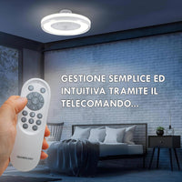 Plafoniera moderna LED CCT 62W da 3000K a 6500K resa 595W ventilatore luce dimmerabile soffitto smartphone telecomando 230V