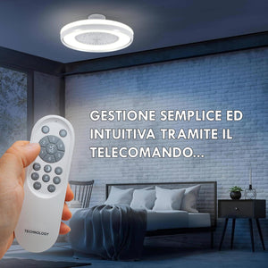 Plafoniera moderna LED CCT 62W da 3000K a 6500K resa 595W ventilatore luce dimmerabile soffitto smartphone telecomando 230V