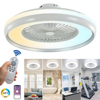 Plafoniera moderna LED CCT 62W da 3000K a 6500K resa 595W ventilatore luce dimmerabile soffitto smartphone telecomando 230V