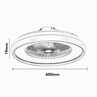 Plafoniera moderna LED CCT 62W da 3000K a 6500K resa 595W ventilatore luce dimmerabile soffitto smartphone telecomando 230V