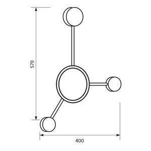 GEMINI Applique stilizzato LED 19W CCT da 3000K a 6500K lampada parete diffusori orientabili luce ufficio salone cameretta 230V