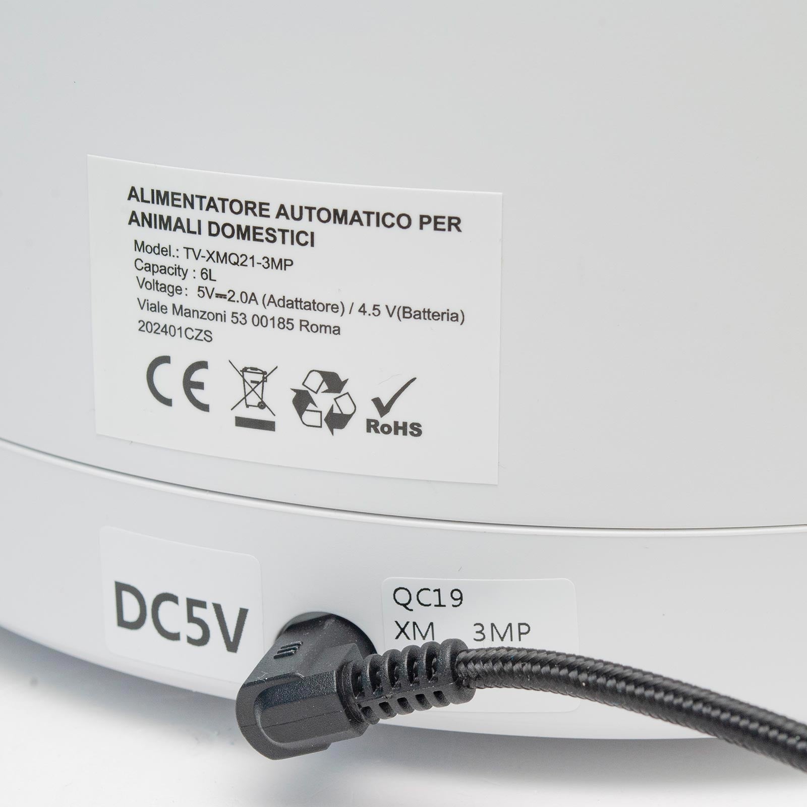 Erogatore dispenser distributore automatico cibo SMART WiFi per animali cani gatti controllo remoto da APP telecamera HD