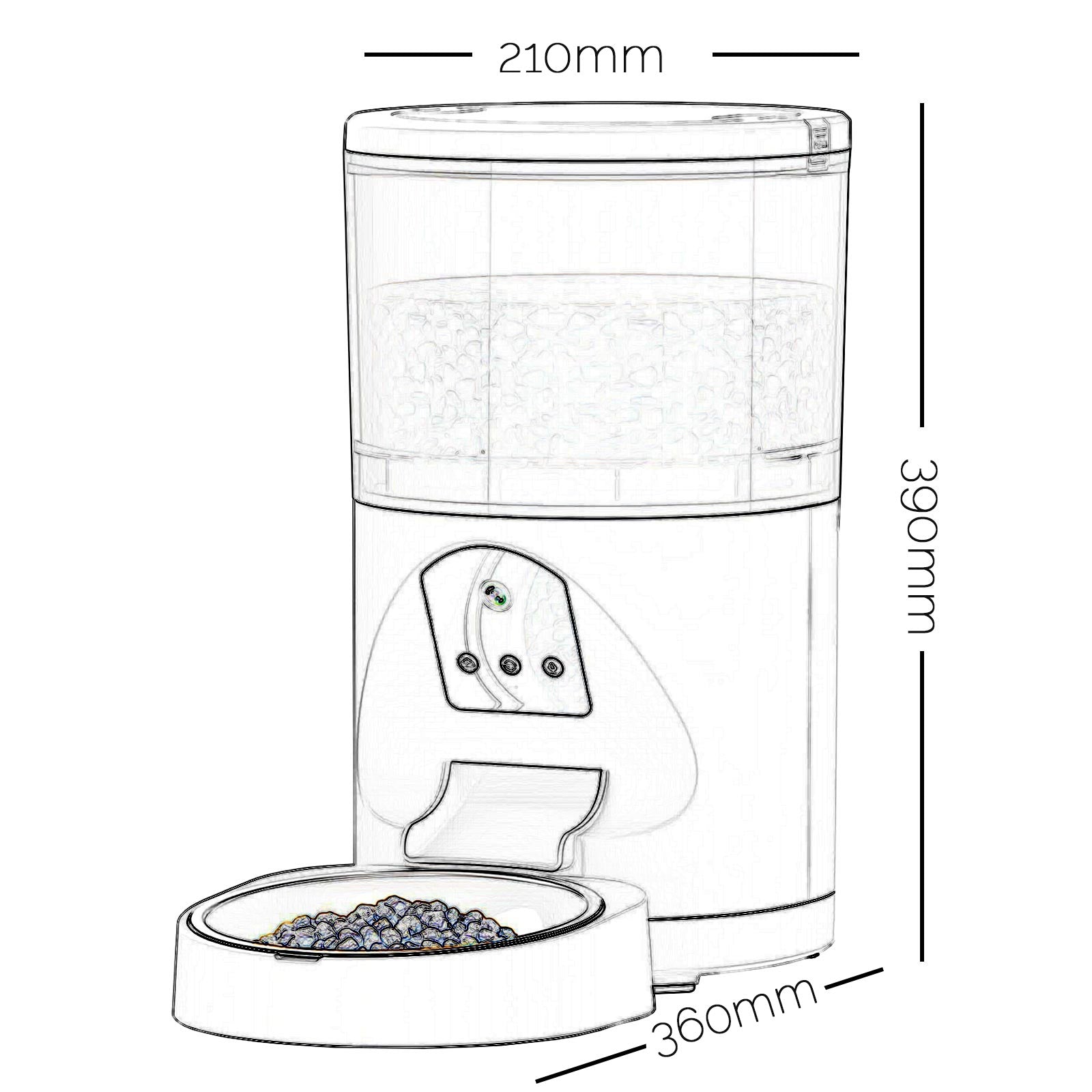 Erogatore dispenser distributore automatico cibo SMART WiFi per animali cani gatti controllo remoto da APP telecamera HD