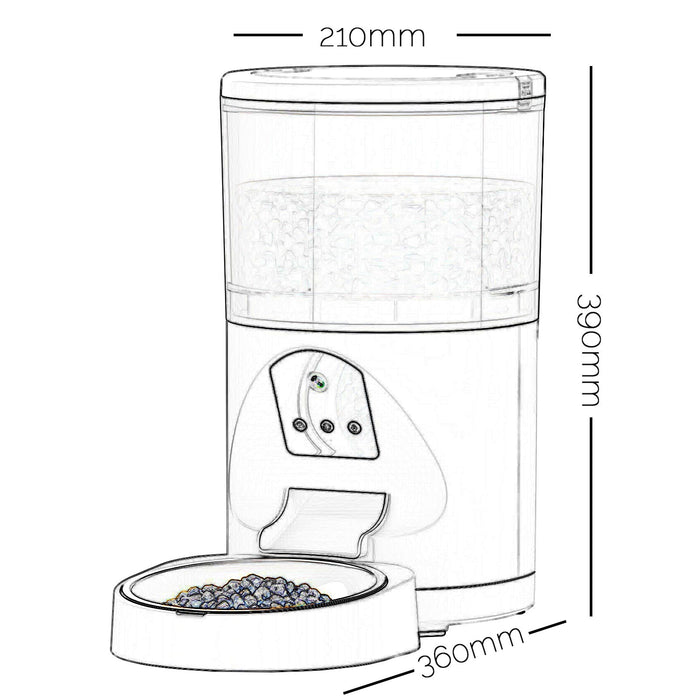 Erogatore dispenser distributore automatico cibo SMART WiFi per animali cani gatti controllo remoto da APP telecamera HD