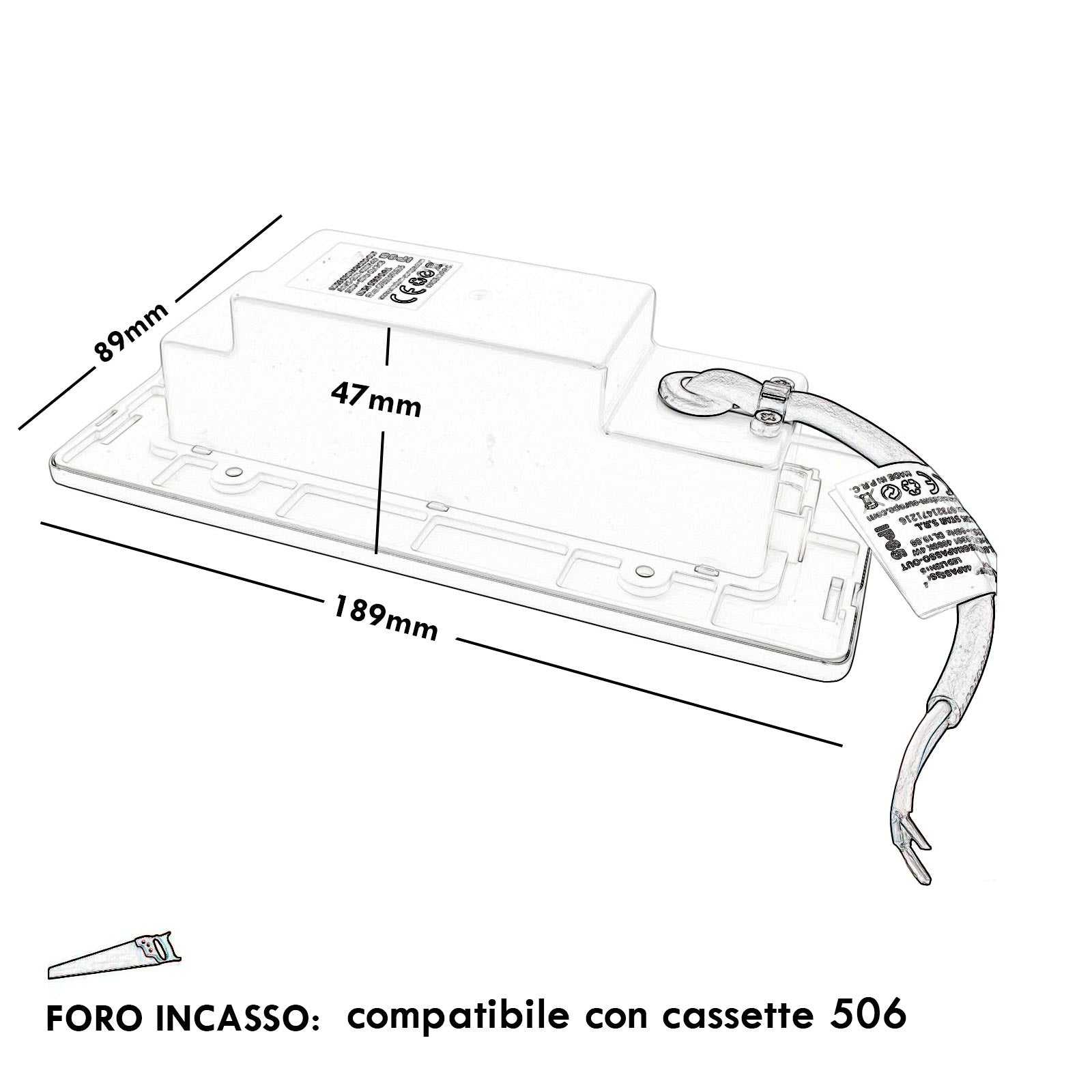 Faretto segnapassi LED 4W incasso luce muro cassetta 506 4000K bianco inox IP65