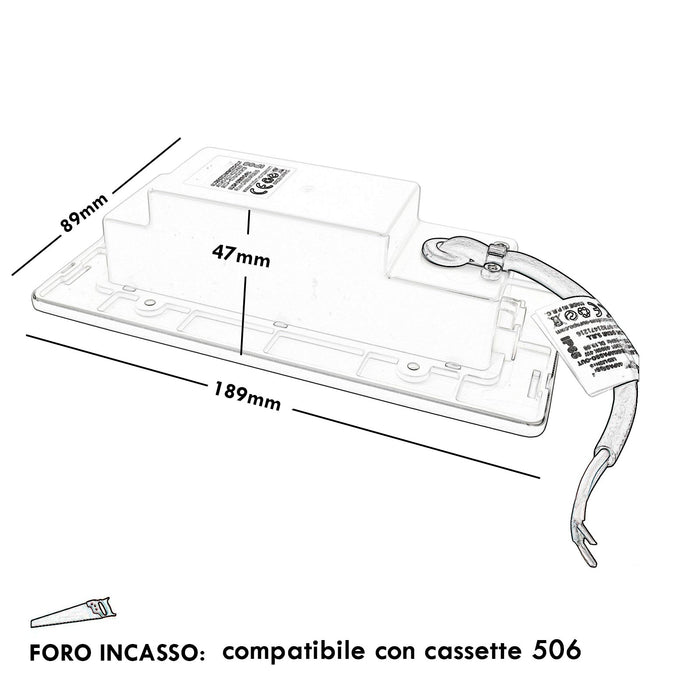 Faretto segnapassi LED 4W incasso luce muro cassetta 506 4000K bianco inox IP65