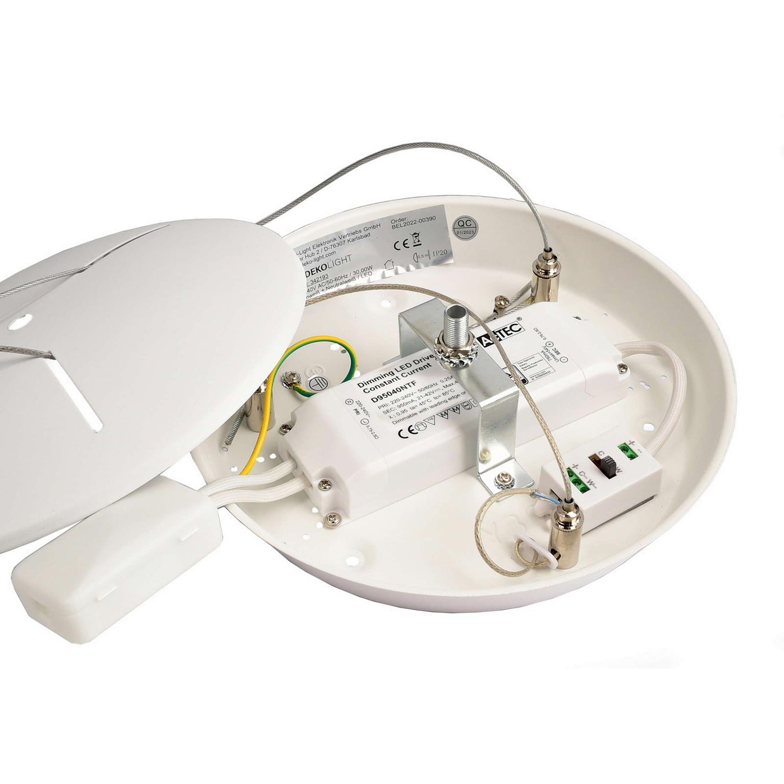 MEROPE 400 lampadario pendente LED 30W CCT dimmerabile lampada sospensione circolare 38m luce cucina tavolo bar ristorante 230V BIANCO