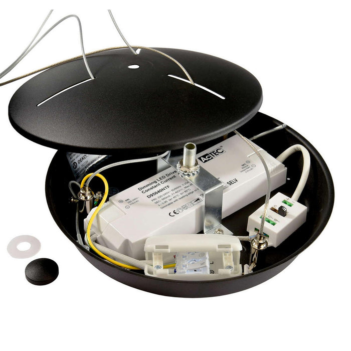 MEROPE 400 lampadario pendente LED 30W CCT dimmerabile lampada sospensione circolare 38m luce cucina tavolo bar ristorante 230V NERO