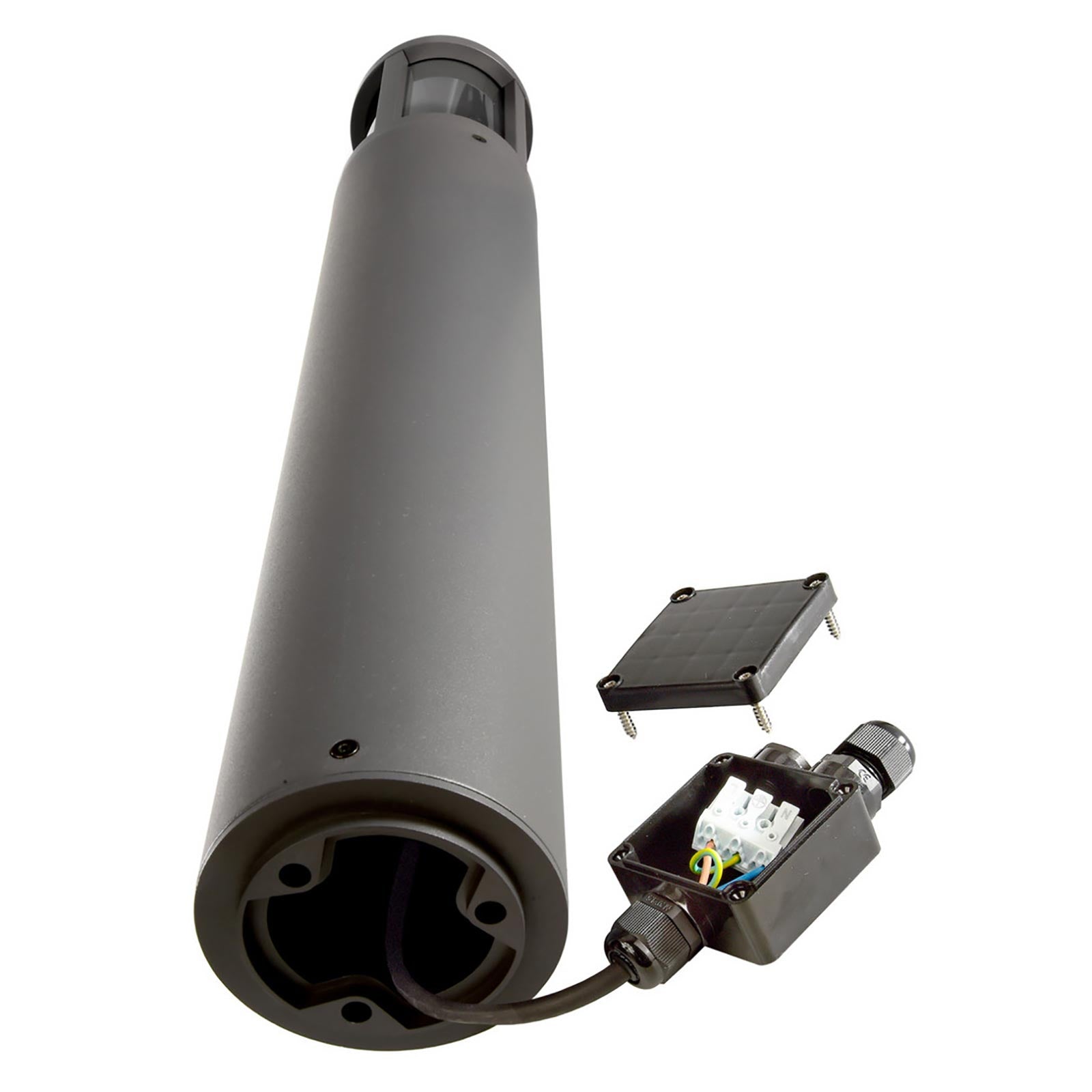 FACADO II ROUND Lampione LED E27 impermeabile IP65 palo luminoso moderno luce esterni giardino viale villa 230V 100cm Grigio scuro diffusore fume