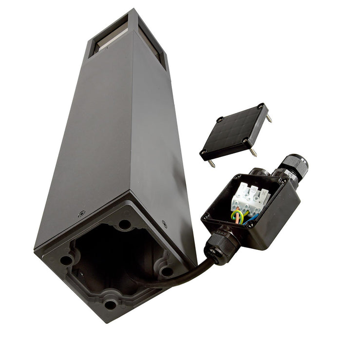 FACADO II ANGULAR Lampione da giardino lampada LED E27 IP65 palo luminoso moderno luce esterni sentiero viale 230V 65cm Grigio scuro diffusore fume'