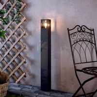 FACADO II ANGULAR Lampione da giardino lampada LED E27 IP65 palo luminoso moderno luce esterni sentiero viale 230V 65cm Grigio scuro diffusore fume'