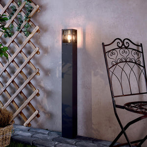 FACADO II ANGULAR Lampione da giardino lampada LED E27 IP65 palo luminoso moderno luce esterni sentiero viale 230V 65cm Grigio scuro diffusore fume'