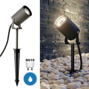 SPIKY Faretto picchetto LED SPOT IP65 lampada GU10 segnapassi orientabile luce alberi cespugli piante giardino facciate 230V