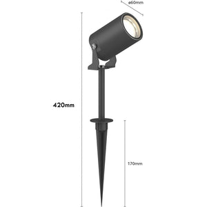 SPIKY Faretto picchetto LED SPOT IP65 lampada GU10 segnapassi orientabile luce alberi cespugli piante giardino facciate 230V