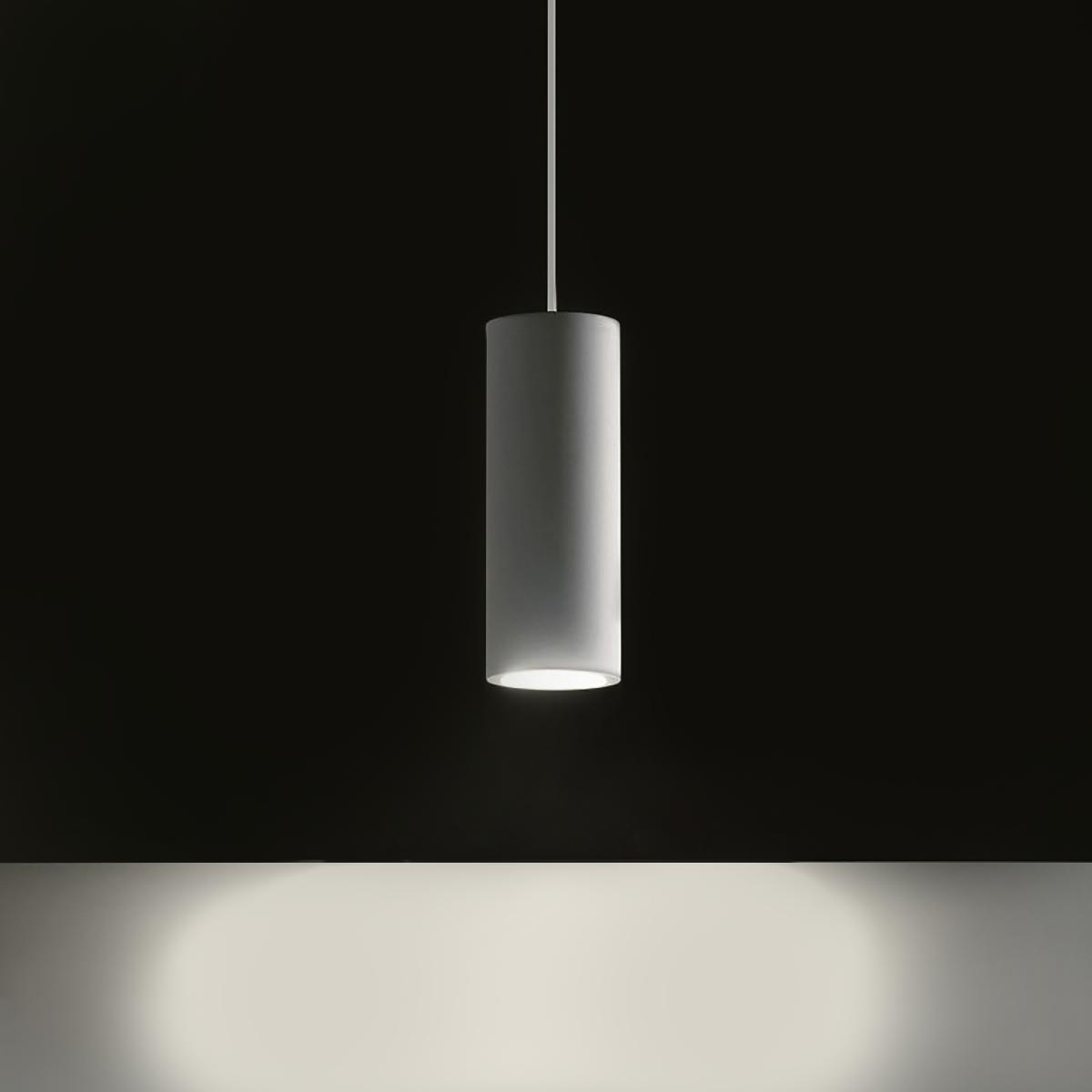 CAN 150 Lampadario pendente minimal cilindro lampada sospensione moderna LED GU10 luce tavolo cucina ristorante 230V BIANCO