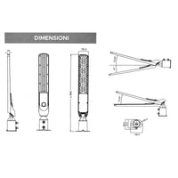 Faro armatura stradale SLIM IP65 lampione LED 100W basculante inclinabile 90 gradi luce esterni viale giardino 8400lm 230V