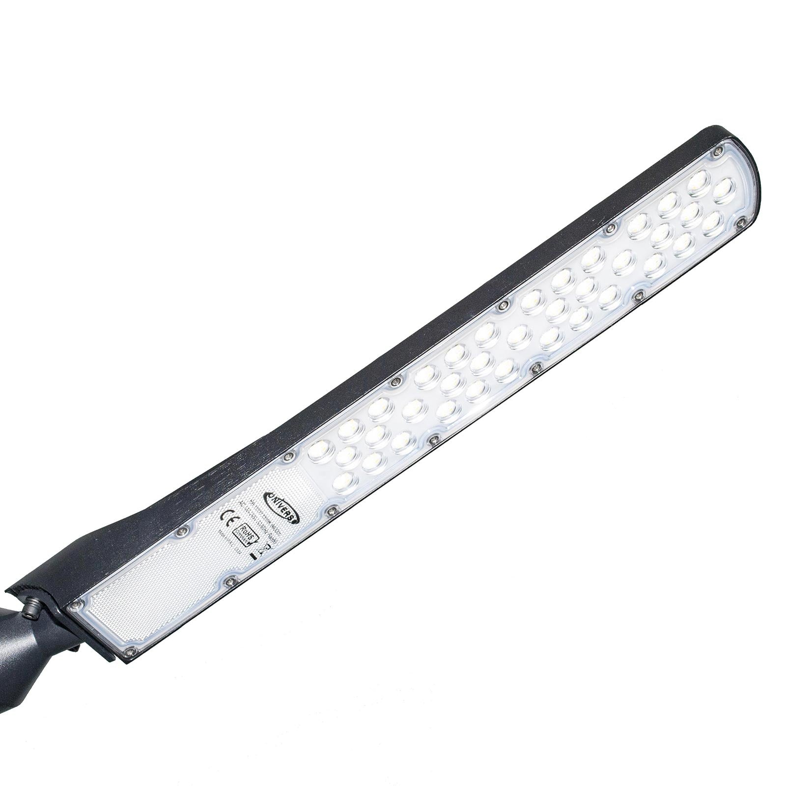 Faro armatura stradale SLIM IP65 lampione LED 100W basculante inclinabile 90 gradi luce esterni viale giardino 8400lm 230V