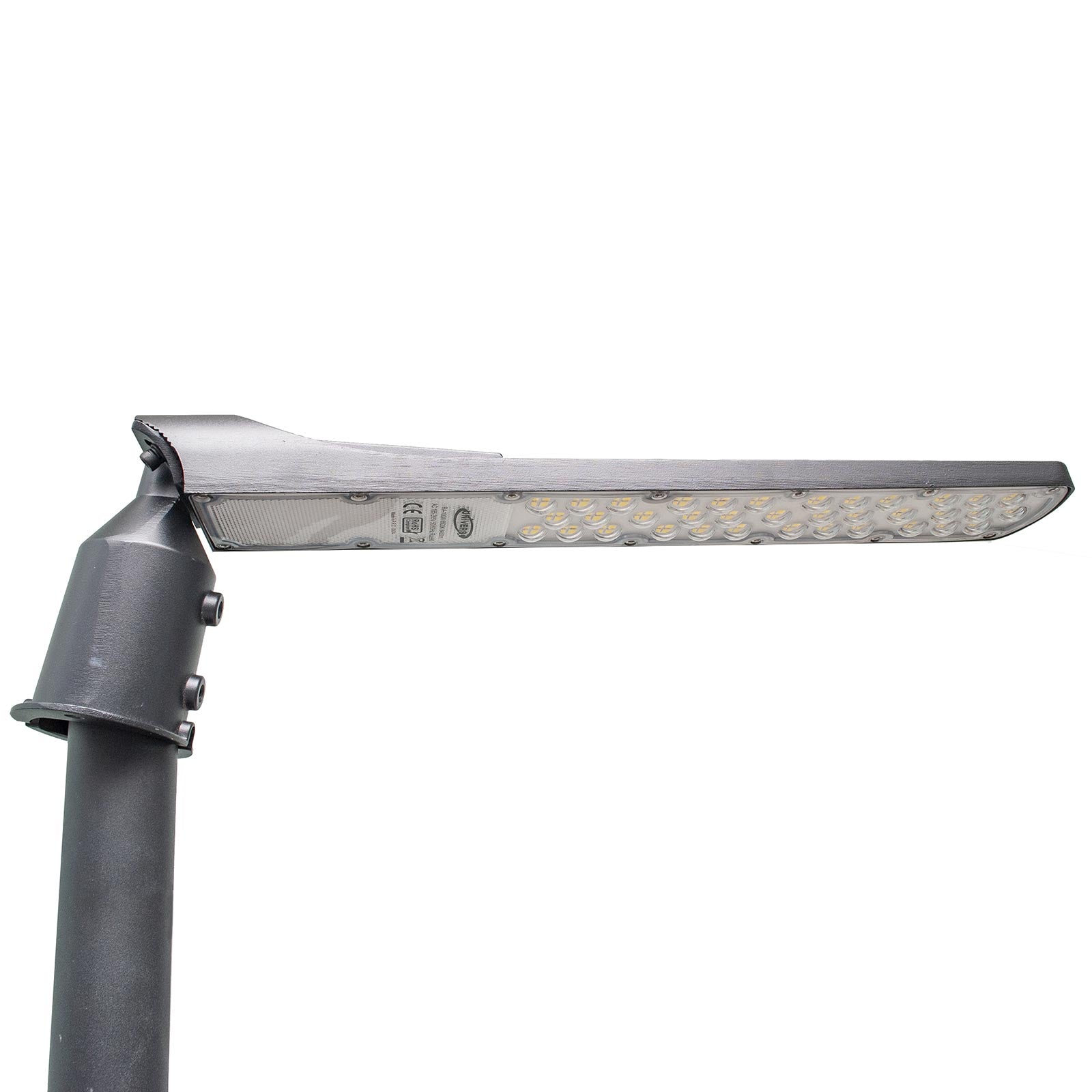 Faro armatura stradale SLIM IP65 lampione LED 100W basculante inclinabile 90 gradi luce esterni viale giardino 8400lm 230V