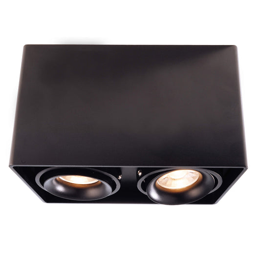 MONA II Faretto soffitto plafoniera rettangolare doppio GU10 LED luce orientabile bagno negozio vetrine ufficio NERO
