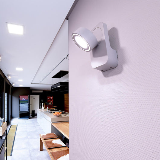 UNI II Applique parete muro LED 12W faretto soffitto orientabile dimmerabile RA90 3000K luci vetrina negozio corridoio angolo luce 35' BIANCO