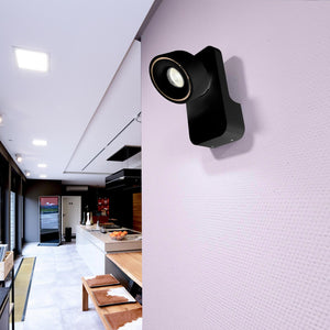 UNI II Applique parete muro LED 12W faretto soffitto orientabile dimmerabile RA90 3000K luci vetrina negozio corridoio angolo luce 35' NERO