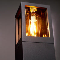 Applique da giardino LED E27 lampada moderna IP65 luce parete esterni ingresso balcone terrazzo FACADO II ANGULAR diffusore VETRO FUME'