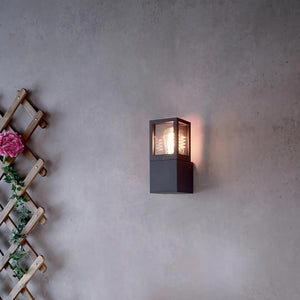 Applique da giardino LED E27 lampada moderna IP65 luce parete esterni ingresso balcone terrazzo FACADO II ANGULAR diffusore VETRO FUME'