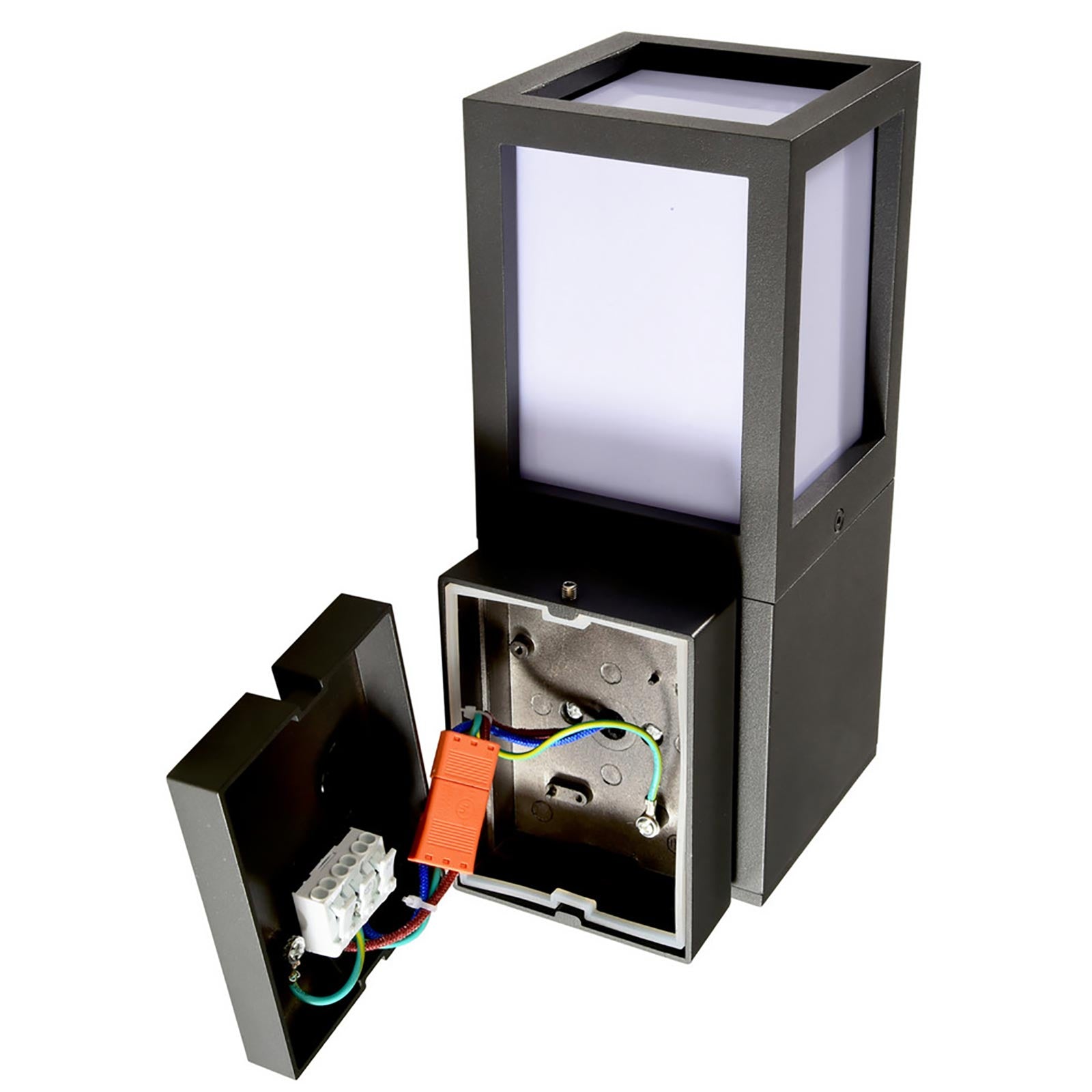 Applique da giardino LED E27 lampada moderna IP65 luce parete esterni ingresso balcone terrazzo FACADO II ANGULAR diffusore OPACO