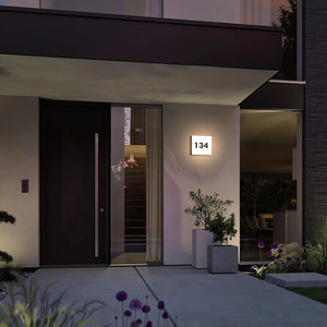 Applique LED 3W parete crepuscolare illuminazione numero civico IP54 CCT da 3000K a 4000K luce ingresso negozio NERO