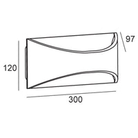 URIA Applique moderno parete LED 11W IP65 impermeabile lampada alluminio grigio doppia emissione luce balcone giardino facciate ingresso 230V